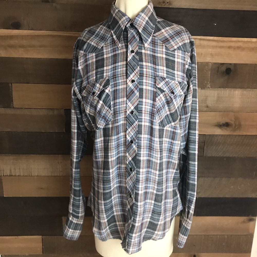 Vintage wrangler single tailored long‎ tails shirt